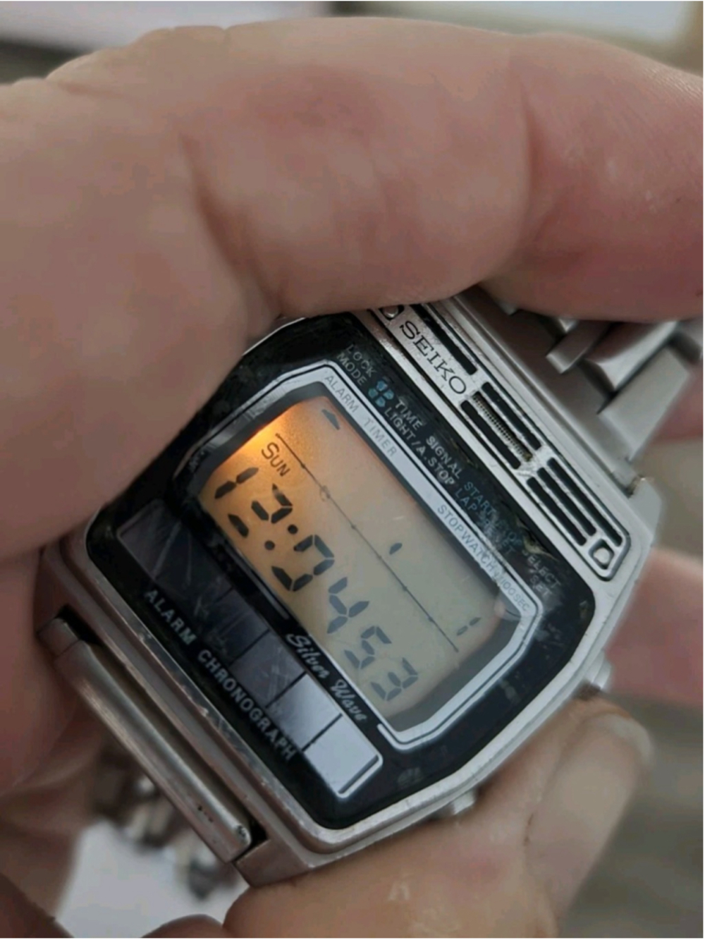 Rare Vintage Seiko A258-5000 SilverWave Men's Digital… - Gem
